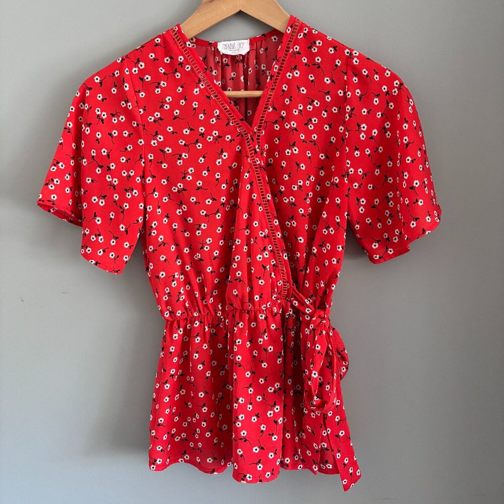 Red + Floral Sienna Sky Blouse